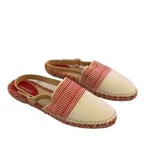 NEW Anthropologie x Maypol Women's Sandals Sz. 9.5 Red & White Espadrilles
